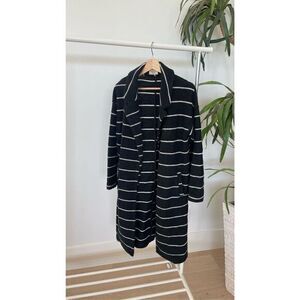 MARINE LAYER Black White Striped Coat